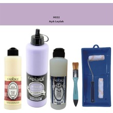 Cadence Banyo Mutfak -  Multi H - 032 Açık Leylak 500 ml Parlak Yüzey Astarı 250 ml Taş Vernik 250 ml  Saten Rulo Set