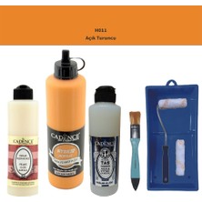 Cadence Banyo Mutfak -  Multi H - 011 Açık Turuncu 500 ml Parlak Yüzey Astarı 250 ml Taş Vernik 250 ml  Saten Rulo Set