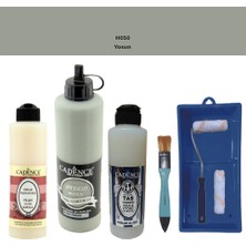 Cadence Banyo Mutfak -  Multi H - 050 Yosun 500 ml Parlak Yüzey Astarı 250 ml Taş Vernik 250 ml  Saten Rulo Set