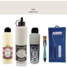 Cadence Banyo Mutfak -  Multi H - 067 Doğal Hazır 500 ml Parlak Yüzey Astarı 250 ml Taş Vernik 250 ml  Saten Rulo Set