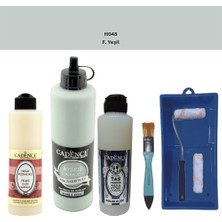 Cadence Banyo Mutfak -  Multi H - 048 F yeşil 500 ml Parlak Yüzey Astarı 250 ml Taş Vernik 250 ml  Saten Rulo Set