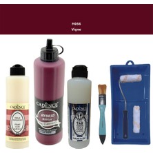 Cadence Banyo Mutfak -  Multi H - 056 Vişne 500 ml Parlak Yüzey Astarı 250 ml Taş Vernik 250 ml  Saten Rulo Set