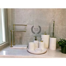 Sia Art Design Doğal Mermer 8li Banyo Set