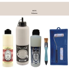 Cadence Banyo Mutfak -  Multi H - 076 Palamo 500 ml Parlak Yüzey Astarı 250 ml Taş Vernik 250 ml  Saten Rulo Set