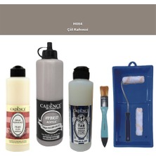 Cadence Banyo Mutfak -  Multi H - 084 Çöl Kahvesi 500 ml Parlak Yüzey Astarı 250 ml Taş Vernik 250 ml  Saten Rulo Set