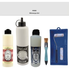 Cadence Banyo Mutfak -  Multi H - 088 Ekinezya gr i 500 ml Parlak Yüzey Astarı 250 ml Taş Vernik 250 ml  Saten Rulo Set