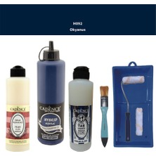 Cadence Banyo Mutfak -  Multi H - 092 Okyanus 500 ml Parlak Yüzey Astarı 250 ml Taş Vernik 250 ml  Saten Rulo Set