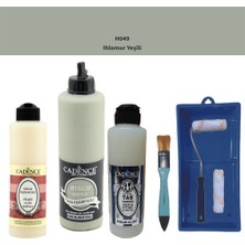 Cadence Banyo Mutfak -  Multi H - 049 Ihlamur Yeşil 500 ml Parlak Yüzey Astarı 250 ml Taş Vernik 250 ml  Saten Rulo Set