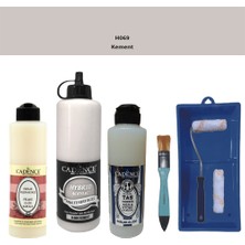 Cadence Banyo Mutfak -  Multi H - 069 Kement 500 ml Parlak Yüzey Astarı 250 ml Taş Vernik 250 ml  Saten Rulo Set