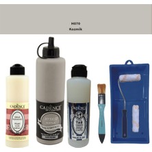 Cadence Banyo Mutfak -  Multi H - 070 Kozmik 500 ml Parlak Yüzey Astarı 250 ml Taş Vernik 250 ml  Saten Rulo Set