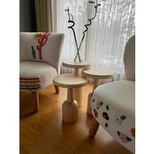 Kimahome Ürgüp Mantar Sehpa 3'lü Set (43 48 53 Cm)