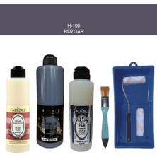 Cadence Banyo Mutfak -  Multi H - 100 Rüzgar 500 ml Parlak Yüzey Astarı 250 ml Taş Vernik 250 ml  Saten Rulo Set