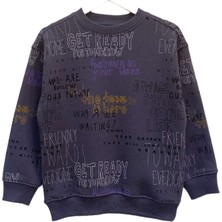 Little Tortoise Yazı Baskılı Gri Şardonlu Erkek Çocuk Sweatshirt