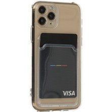 HappyCase  iPhone 11 Pro Kılıf Şeffaf Kartlıklı Silikon Kılıf Kapak- Şeffaf