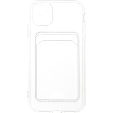 HappyCase  iPhone 11 Kılıf Şeffaf Kartlıklı Silikon Kılıf Kapak- Şeffaf