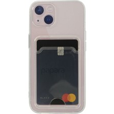 HappyCase  iPhone 13 Kılıf Şeffaf Kartlıklı Silikon Kılıf Kapak- Şeffaf