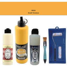 Cadence Banyo Mutfak -  Multi H - 010 Sıcak Turuncu 500 ml Parlak Yüzey Ast 250 ml Taş Vernik Mat 250 ml  Saten Rulo Set