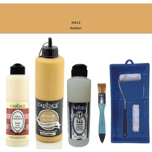 Cadence Banyo Mutfak -  Multi H - 013 Amber 500 ml Parlak Yüzey Ast 250 ml Taş Vernik Mat 250 ml  Saten Rulo Set