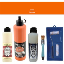 Cadence Banyo Mutfak -  Multi H - 012 Turuncu 500 ml Parlak Yüzey Ast 250 ml Taş Vernik Mat 250 ml  Saten Rulo Set