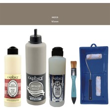 Cadence Banyo Mutfak -  Multi H - 059 Vizon 500 ml Parlak Yüzey Ast 250 ml Taş Vernik Mat 250 ml  Saten Rulo Set