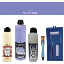 Cadence Banyo Mutfak -  Multi H - 114 Açık Menekşe 500 ml Parlak Yüzey Ast 250 ml Taş Vernik Mat 250 ml  Saten Rulo Set