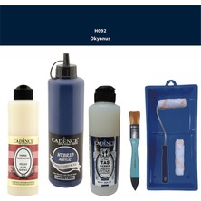 Cadence Banyo Mutfak -  Multi H - 092 Okyanus 500 ml Parlak Yüzey Ast 250 ml Taş Vernik Mat 250 ml  Saten Rulo Set