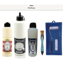 Cadence Banyo Mutfak -  Multi H - 002 Pak Beyaz 500 ml Parlak Yüzey Ast 250 ml Taş Vernik Mat 250 ml  Saten Rulo Set