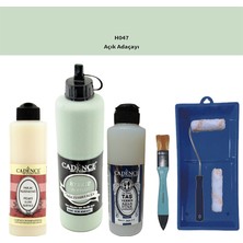 Cadence Banyo Mutfak -  Multi H - 047 Açık Adaçayı 500 ml Parlak Yüzey Ast 250 ml Taş Vernik Mat 250 ml  Saten Rulo Set