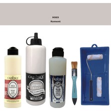 Cadence Banyo Mutfak -  Multi H - 069 Kement 500 ml Parlak Yüzey Ast 250 ml Taş Vernik Mat 250 ml  Saten Rulo Set