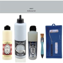 Cadence Banyo Mutfak -  Multi H - 057 Arduvaz gr i 500 ml Parlak Yüzey Ast 250 ml Taş Vernik Mat 250 ml  Saten Rulo Set