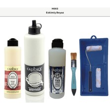 Cadence Banyo Mutfak -  Multi H - 003 Eskimiş Beyaz 500 ml Parlak Yüzey Ast 250 ml Taş Vernik Mat 250 ml  Saten Rulo Set