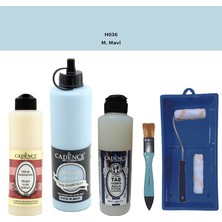 Cadence Banyo Mutfak -  Multi H - 036 M mavi 500 ml Parlak Yüzey Ast 250 ml Taş Vernik Mat 250 ml  Saten Rulo Set