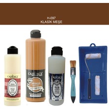 Cadence Banyo Mutfak -  Multi H - 097 Klasik Meşe 500 ml Parlak Yüzey Ast 250 ml Taş Vernik Mat 250 ml  Saten Rulo Set