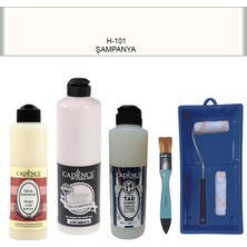 Cadence Banyo Mutfak -  Multi H - 101 Şampanya 500 ml Parlak Yüzey Ast 250 ml Taş Vernik Mat 250 ml  Saten Rulo Set