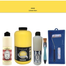 Cadence Banyo Mutfak -  Multi H - 008 Limon Sarı 2000 ml Parlak Yüzey Ast 500 ml Taş Vernik 500 ml  Satenruloset