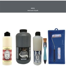 Cadence Banyo Mutfak -  Multi H - 091 Antrasit Siyah 2000 ml Parlak Yüzey Ast 500 ml Taş Vernik 500 ml  Satenruloset