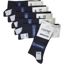 Trendcorap & Emre 6 Çift  Pamuklu Dikişsiz Burunlu Erkek Soket Çorap - Füme