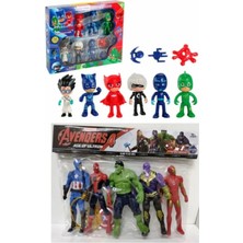 Tuka Shopping Pjmasks Pijamaskeliler 10'lu Figür +5'li Avengers Spiderman Thanos Ironmn Kaptan Amerika Oyuncak Set