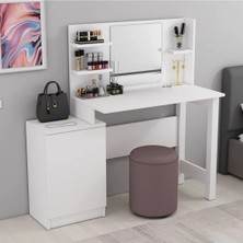 BMdekor Makyaj Masası Cenny Aynalı Takı Kutulu