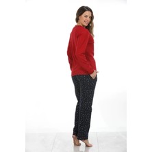 Etoile Pamuklu Kadın Pijama Takımı Kırmızı
