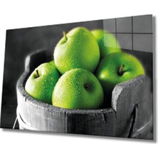 MiraLive  Yeşil Elmalar Cam Tablo Green Apple