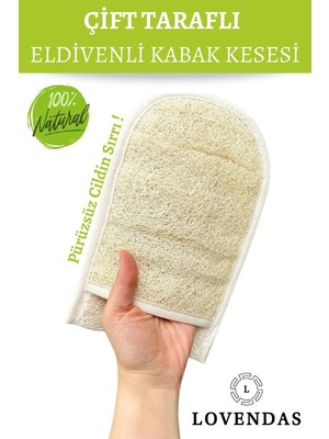Lovendas Eldiven Kabak Lifi - %100 Doğal Malzeme ile Çift Taraflı Cilt Yenileyici 25x16 Cm