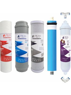 Piksel Aqua 5 Aşamalı AÇIK KASA Su Arıtma Cihazı Filtre Seti