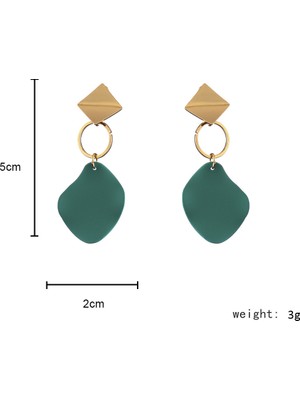 Babmu Geometrik Pişirme Lake Temperament Petal Daire Uzun Küpe (Yurt Dışından)