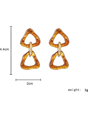 Babmu Reçine Mizaç Üçgen Geometrik Küpe (Yurt Dışından)