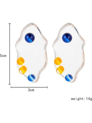Babmu Şeffaf Geometrik Akrilik Düzensiz Küpe (Yurt Dışından)