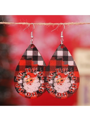 Babmu Noel Baba Ters Çevrilebilir Pu Deri Noel Küpe (Yurt Dışından)