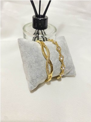 Bers Aksesuar Kadın Altın Kaplama Orijinal Faturalı Kombin Bileklik Seti