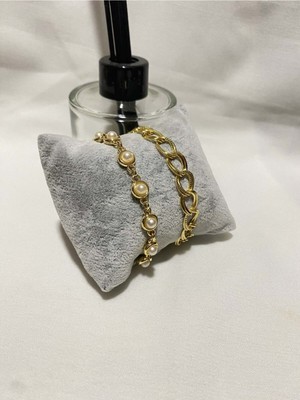 Bers Aksesuar Kadın Altın Kaplama Orijinal Faturalı Kombin Bileklik Seti