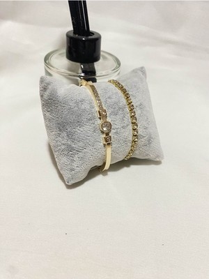 Bers Aksesuar Kadın Altın Kaplama Orijinal Faturalı Kombin Bileklik Seti